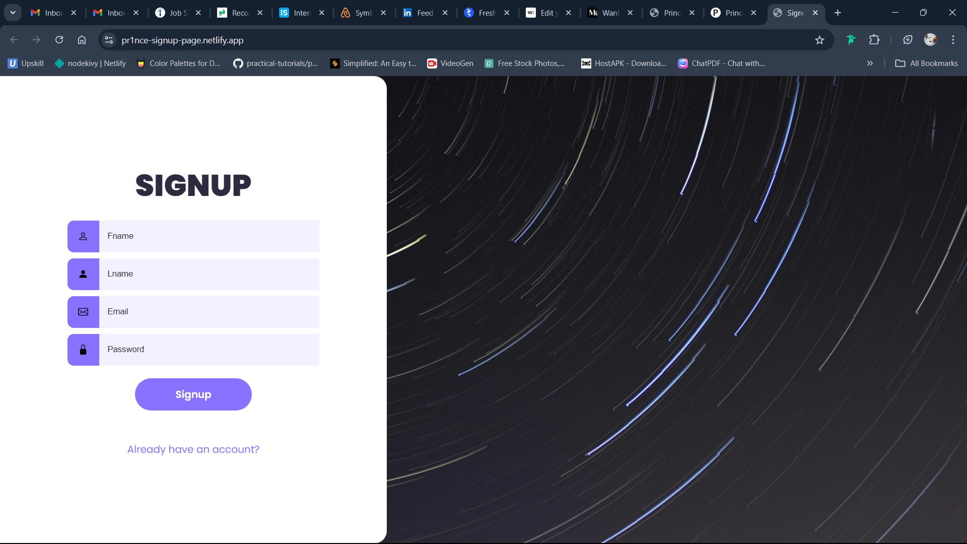Signup Page
